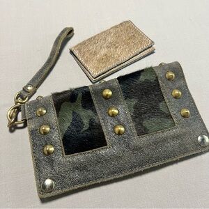 Maya Moon Handmade Recycled Leather Clutch Wallet Wristlet + Card Holder